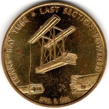 1969 Trans Bay Tube San Francisco Oakland CA BART Commemorative Token Medal