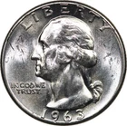 1963 Washington Quarter Mint State **TYPE B REVERSE FS-901**