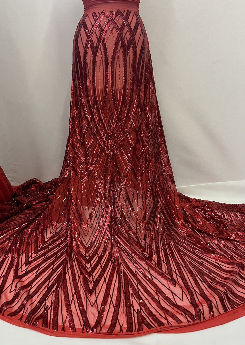 red sequin fabric for dress Red Stretch Sequin Fabric/4 Way Stretch Red mesh on Red Sequin/Sequin-by  Yard