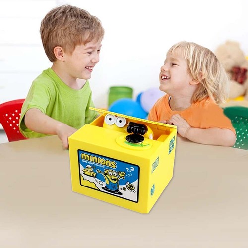 Minions Piggy Bank Plastic Doll Gift Funny Automatic Money Coin Electronic Box - Picture 7 of 14