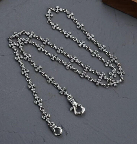 Gothic Crosses Necklace .925 Sterling Silver Medieval Christian Chain Jewelry - Picture 4 of 8