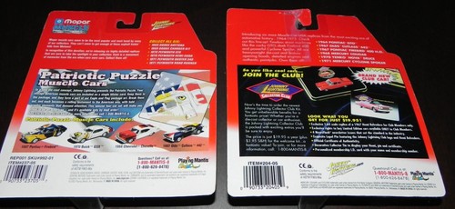 Johnny Lightning 1970 Plymouth GTX blue & 1971 Mercury Cyclone Spoiler green NIP - Picture 2 of 4