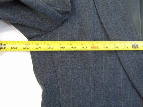 Vintage Hart Schaffner Marx 44 L grau gestreift Blazer Anzug Jacke Sport Mantel - Bild 4 von 12