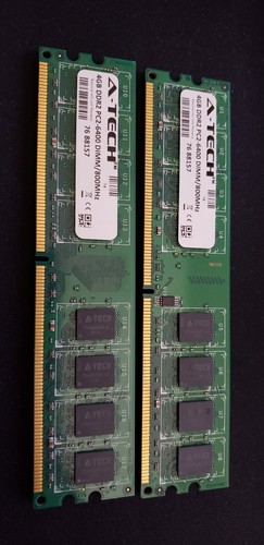 A-TECH (2 x 4GB) = 8GB PC2-6400 - DDR2 800 MHz 240pin DIMM DESKTOP MEMORY/ RAM  - Picture 1 of 3