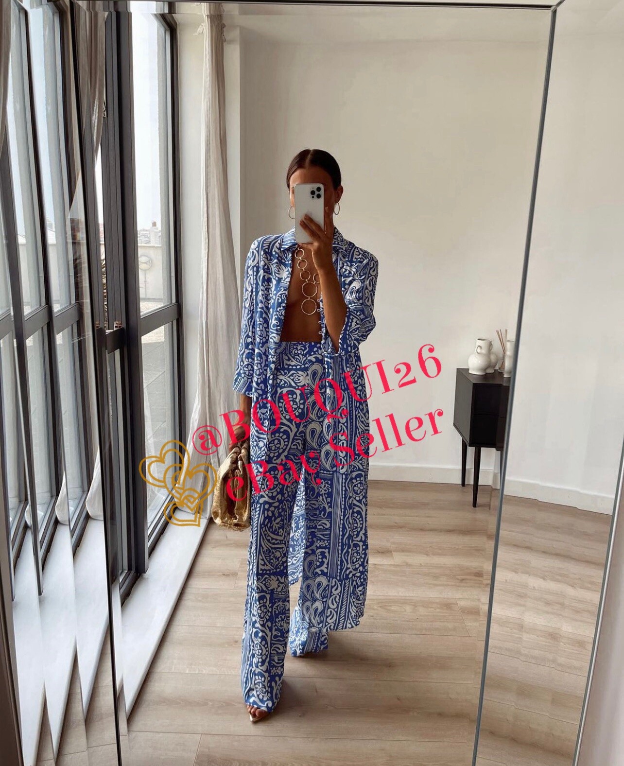 ZARA NEW WOMAN FULL LENGTH PATCHWORK PRINT PANTS BLUE WHITE REF: 2587/155 |  eBay