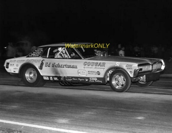 "Fast Eddie" Schartman 1967 Mercury Cougar NITRO Funny Car PHOTO! #(1b)