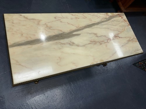 A Luxurious | Vintage | Neoclassical | ITALIAN Borghini Marble and Brass | TABLE - Picture 4 of 24