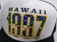 Hawaii Trucker Hat Cap Rope Snapback Adjustable 90s 1997 Nissin Mesh