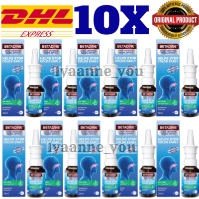 10X BETADINE Adult Cold Defense Nasal Spray 20ml Helps Stop Colds Early