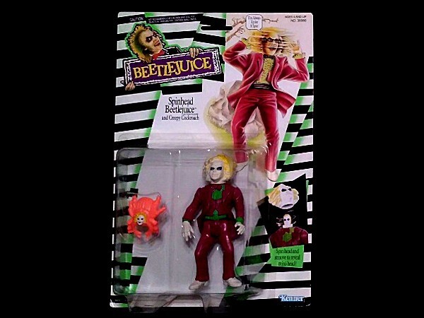 BeetleJuice Spinhead Action Figure with Creepy Cockroach by Kenner