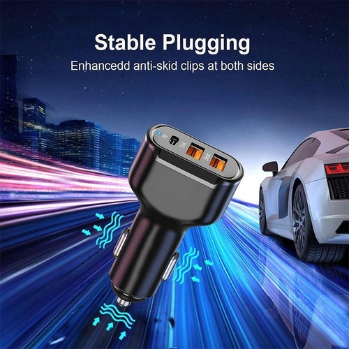 3-in-1 Premium Dual USB Car Charger Adapter Fast Charging with Voltage Dis D5H8 - Zdjęcie 10 z 17
