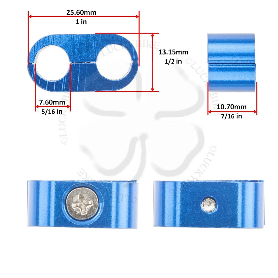 Espaciador de línea de freno azul universal accesorio motocicleta abrazadera de cable de acelerador Foto 2 de 4