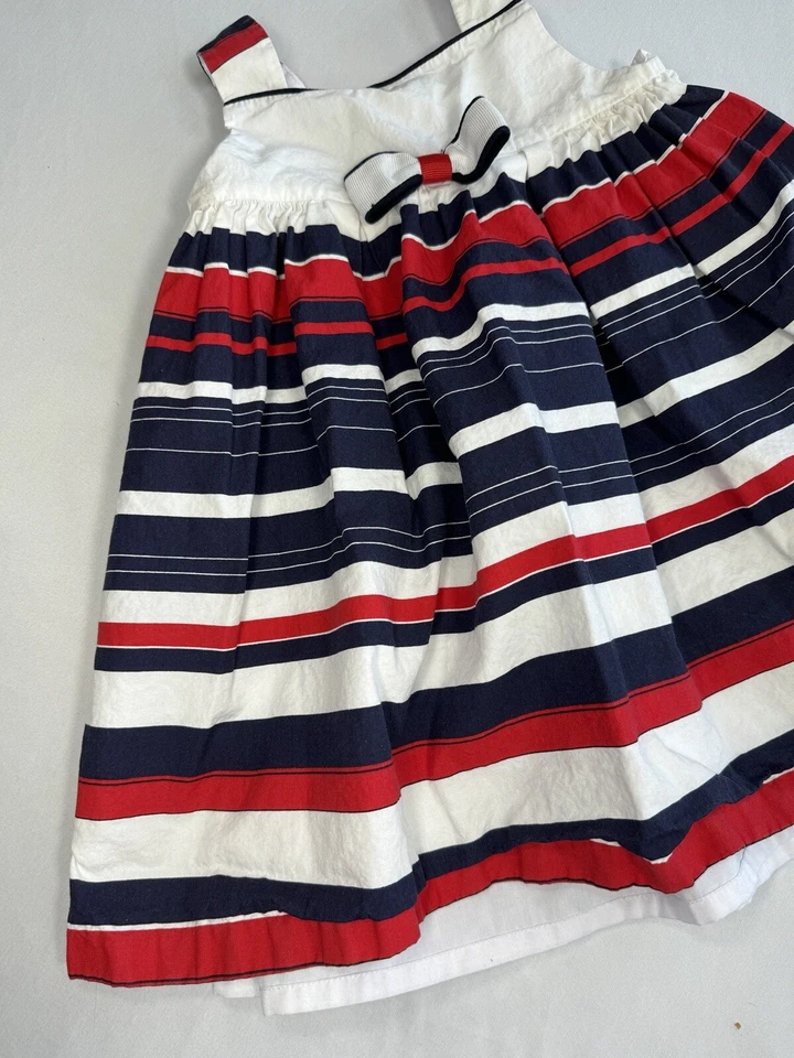 Luli & Me патриотическое платье 4 июля американский красный белый синий полоски девочек 24 Mos - Изображение 3 из 4