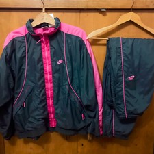 vintage nike tracksuit jacket pants pink spell out 90's retro track suit logo