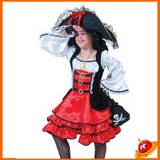 Costume Carnevale Ragazza Bambina Vestito Pirata Bucaniera Sailor Tg 5 -12 anni