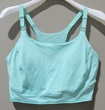 All In Motion Size 2X 42DDD 44DD 46D Aqua Blue Mesh Back Longline Sports Bra