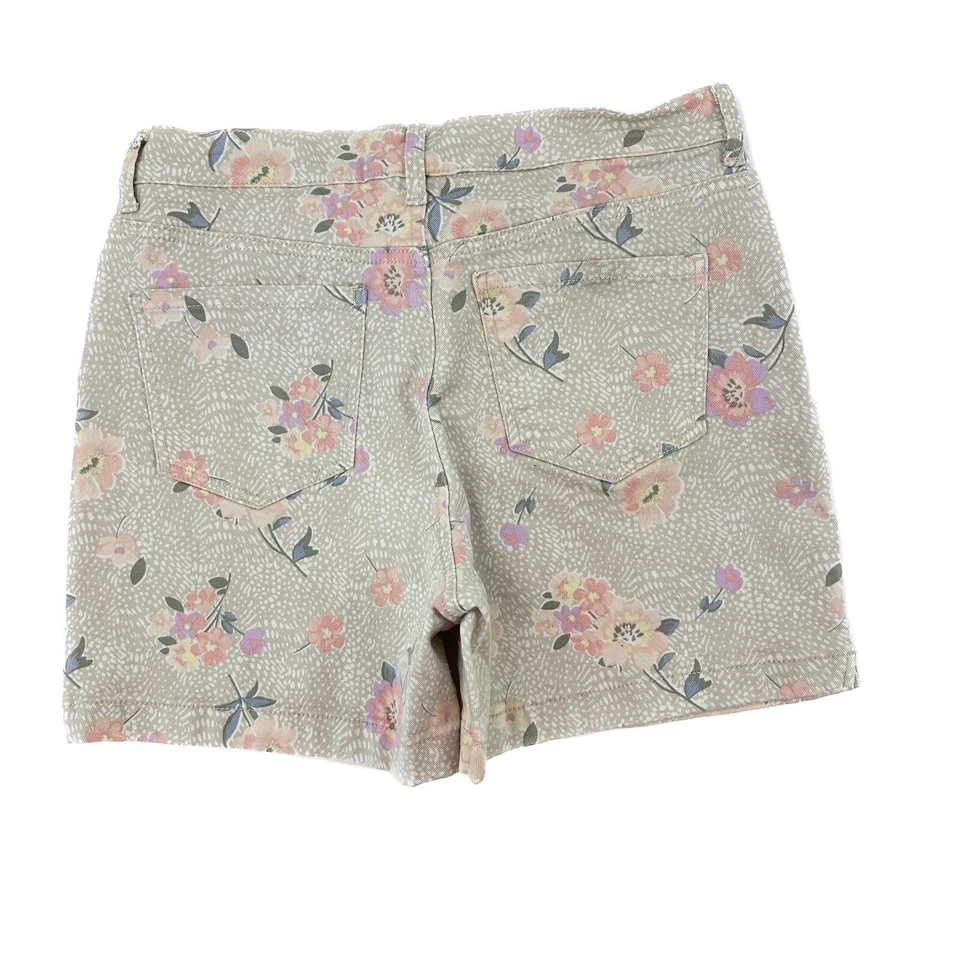 Pantalones Cortos Gloria Vanderbilt Amanda Para Mujer Talla 8 Beige Floral Denim Jean Shorts Foto 4 de 4