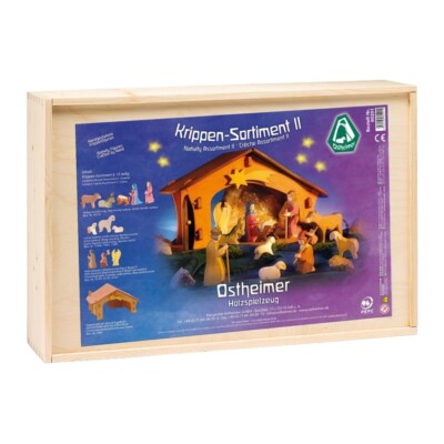 Ostheimer Nativity Set II No. 60201 13-piece Wooden Figures Christmas Crib