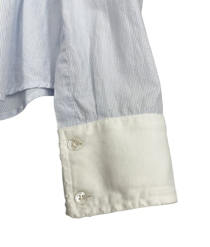 James Perse Blue White Stripe Cotton Button Long Sleeve Shirt Top Women's 3 - Picture 5 of 13
