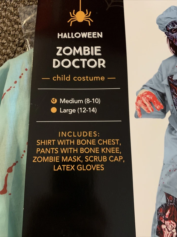 Fantasia de médico zumbi infantil média-NOVO EM FOLHA-ENVIO N 24 HORAS - Imagem 3 de 4