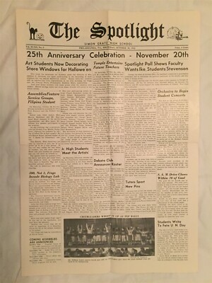 1952 Simon Gratz High School Newspaper Philadelphia Free Shipping Vtg