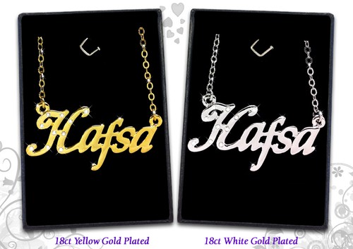 Name necklace Hafsa 18k gold plated 