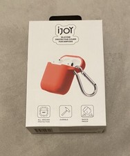 iJoy Silicone Protective Cover For Airpods Red w/ Carabineer Ring, Shockproof