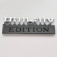 2pc set HILLBILLY EDITION EMBLEM Chrome Emblem Badge Decal Car Truck - REDNECK