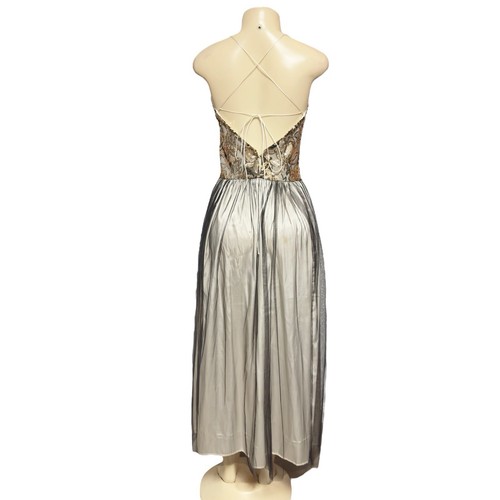Sequin Maxi Dress Formal Backless Spaghetti Strap V-Neck Tulle Homecoming Prom S - Picture 7 of 18