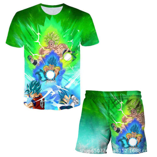 Kid's Broli Goku T-Shirt Shorts Pants Tracksuits Clothes Set Suits Age 4Y-13Y - Picture 1 of 5