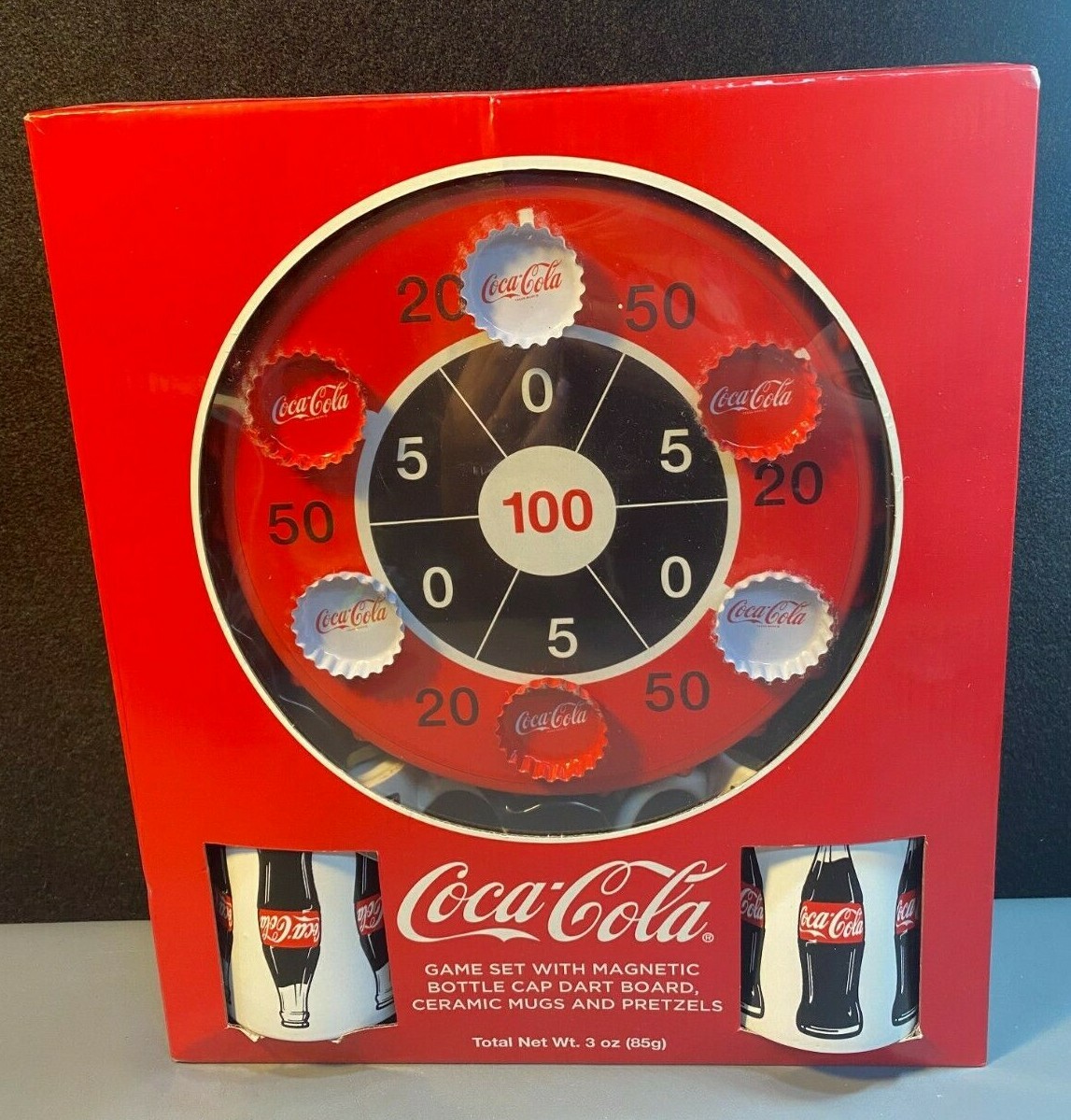 Coca-Cola Game Set with Magnetic Bottle Cap Dart Board Ceramic