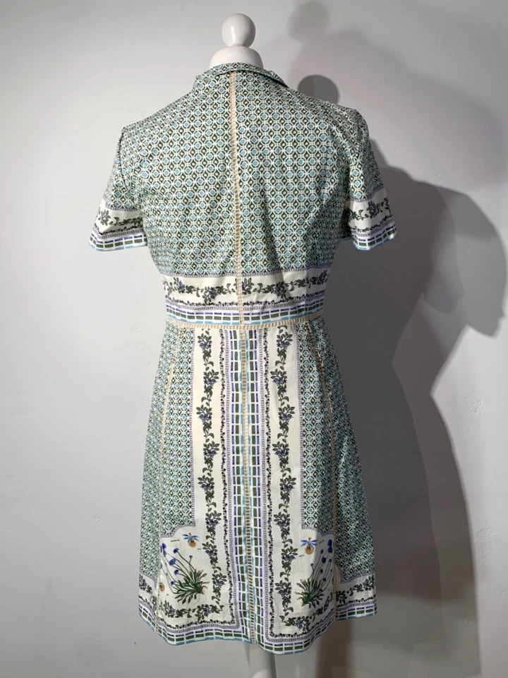 Tory Burch Talia Botanical Floral Runway crisp cotton Shirt dress us6 suituk8-10 - Imagem 4 de 4