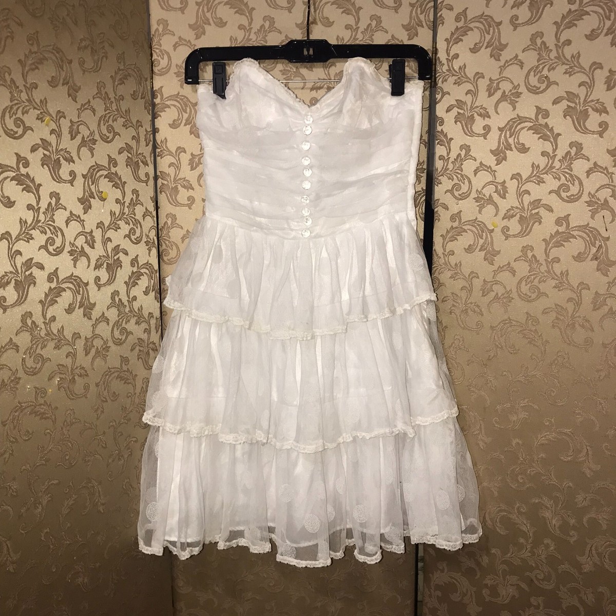 a-line scoop floor-length chiffon bridesmaid dress with ruffle Illusion Lace Mother of the Bride Cascading Ruffles V2409 Sleeveless;Embellishment Blue Red Yellow White Color:Royal Blue Polka Dot