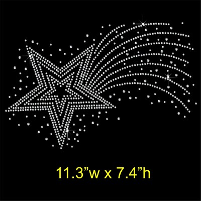 Shooting Star Strass/Diamant Hotfix Aufbügeln Transfer Motiv Applikation