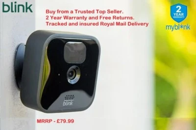 New* Black Blink Outdoor Waterproof Add-On Security Camera 1080p HD Wireless