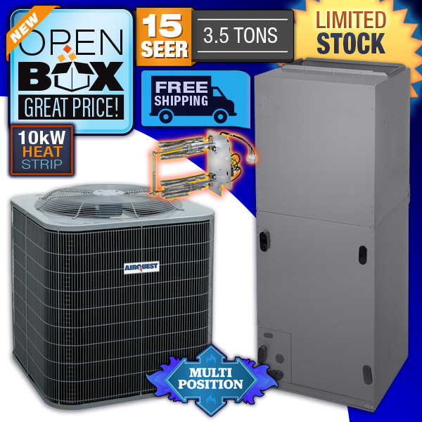 3.5 Ton 15 SEER AirQuest All Electric AC u0026amp; Heat Pump System w/ 10kW  Backup Heat | eBay