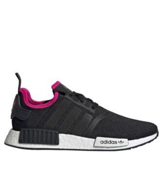 adidas Black Knit Sneakers with Pink & Teal Midsole Accents adidas | Shop Now at SHOE SHOW MEGA main image 3
