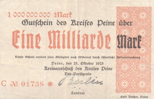 Peine - Kreis - 1 Milliarde Mark - Bst. C