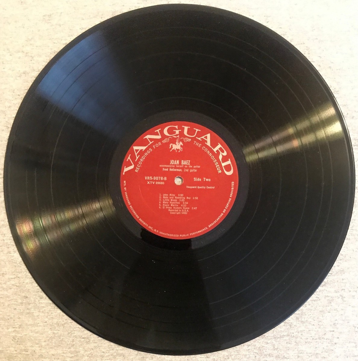 Joan Baez Self-Titled 33 RPM Album 1st Pressing, November