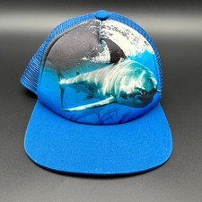 Shark Hat Old Navy Boys One Size Blue Trucker Cap Snapback Adjustable Outdoor