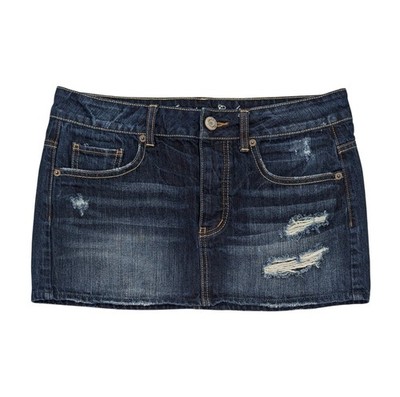 American Eagle Low Rise Micro Mini Denim Skirt 6 Dark Blue Y2K Preppy Mall Indie