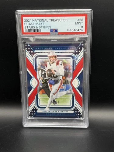 2024 National Treasures Drake Maye - FOTL Stars & Stripes #1/13 PSA 9 Pop 2 RC