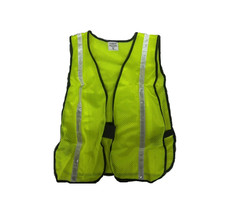 Yellow Mesh Safety Vest with Reflective Striping SV701