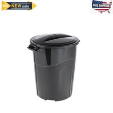 Hyper Tough 32 Gallon Heavy Duty Injection Molded Trash Can with Click Lock Lid