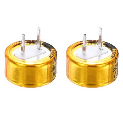 Super Capacitor, 5.5V 0.047F C-Type Button Capacitor (Golden, Pack of 2)