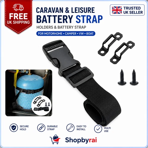 Caravan Leisure Battery Strap Holders & Battery Strap Motorhome Camper VW Boat