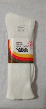 VINTAGE WOOLWORTH MEN'S ORLON CREW LENGTH CASUAL WHITE TUBE SOCKS