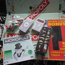 Monopoly Golden Token Bonus With 13 Golden Playing Pieces 2012 Hasbro Complete