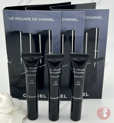 3 X New CHANEL Le Volume De Chanel Mascara #10 NOIR Black .03 oz Sample