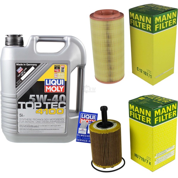 Inspektionspaket 5L Liqui Moly Top Tec 4100 5W-40 FüR Audi A2 1.4 TDI 1.2 VW-image